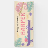 Banderoles Balances et queues Reptile fille Anniversaire (Vertical)