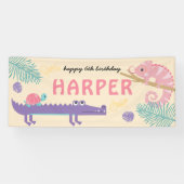 Banderoles Balances et queues Reptile fille Anniversaire (Horizontal)