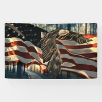 Bald Eagle Drapeau américain Country Road