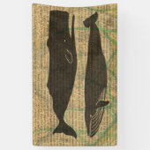 Banderoles Baleine antique Vie marine (Vertical)