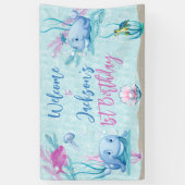 Banderoles Baleine d'un bon anniversaire (Vertical)