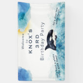 Banderoles Baleine d'un temps Orca fête d'anniversaire banniè (Vertical)