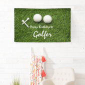 Banderoles Ball de golf avec tee on green Happy Birthday (En situation)