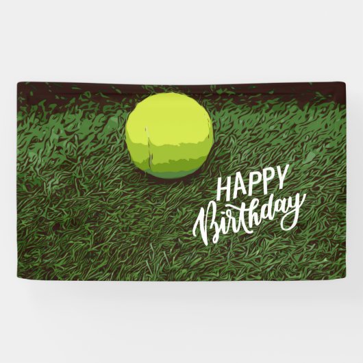 Banderoles Ball de tennis sur l'herbe verte  (Horizontal)