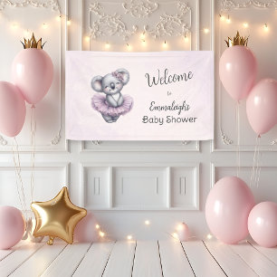 Banderoles Ballerina Baby Girl Douche Tutu Koala Bienvenue