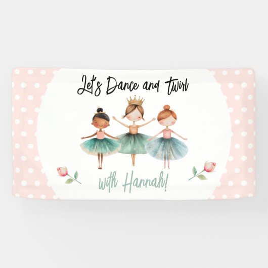 Banderoles Ballerina Ballet fille d'anniversaire (Horizontal)