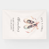 Banderoles Ballerina Chaussures Rose Baby Girl Douche fond (Horizontal)