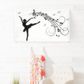 Banderoles Ballerina Dancing with Music Notes (En situation)