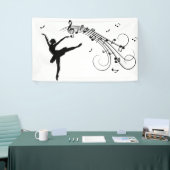 Banderoles Ballerina Dancing with Music Notes (Salon professionnel)
