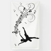 Banderoles Ballerina Dancing with Music Notes (Vertical)