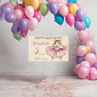 Banderoles Ballerina Hamster Girls Anniversaire Personnalisé