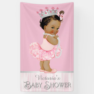 Banderoles Ballerine Ethnique Tutu Rose Perle Gris Baby Showe
