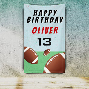 Banderoles Balles de Football Américain Joyeux Anniversaire F