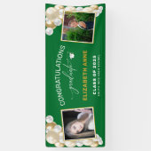 Banderoles Ballons 2 Photos Green Félicitations Diplômé (Vertical)