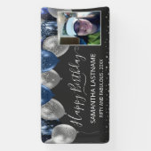 Banderoles Ballons bleu et argent Budget de la fête d'anniver (Verticale)