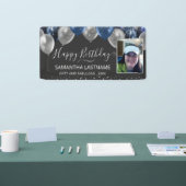 Banderoles Ballons bleu et argent Budget de la fête d'anniver (Salon professionnel)