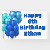 Banderoles Ballons Bleus Bonne fête des garçons d'anniversair (Horizontal)