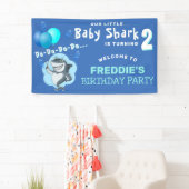 Banderoles Ballons Bleus de requin mignon fête d'anniversaire (En situation)