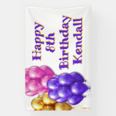 Banderoles Ballons Bonne fête des filles d'anniversaire (Verticale)