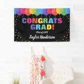 Banderoles Ballons colorés amusants Gold Confetti Graduation (En situation)
