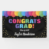 Banderoles Ballons colorés amusants Gold Confetti Graduation (Horizontal)