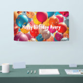 Banderoles Ballons colorés | Anniversaire personnalisé (Salon professionnel)