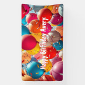 Banderoles Ballons colorés | Anniversaire personnalisé (Verticale)