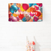 Banderoles Ballons colorés | Anniversaire personnalisé (Insitu)