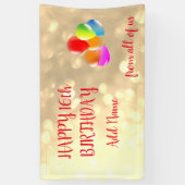 Banderoles Ballons colorés design Joyeux 16e anniversaire (Vertical)