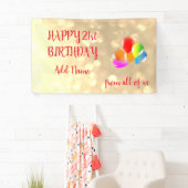 Banderoles Ballons colorés design Joyeux 21e anniversaire (En situation)