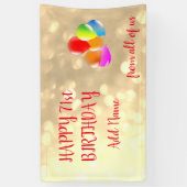 Banderoles Ballons colorés design Joyeux 71e anniversaire (Vertical)