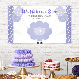 Banderoles Ballons d'agneau violet Baby shower mignon Kawaii