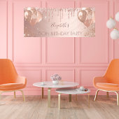 Banderoles Ballons de parties scintillant d'or rose fête d'an