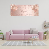 Banderoles Ballons de parties scintillant d'or rose fête d'an