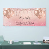 Banderoles Ballons de parties scintillant en or rose quincean (Salon professionnel)