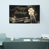 Banderoles Ballons d'or noir moderne, Verre, Talon (Salon professionnel)