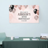 Banderoles Ballons d'or Rose d'anniversaire (Salon professionnel)