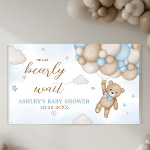 Banderoles Ballons Ours Bleu Baby Shower