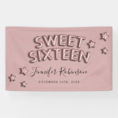 Banderoles Ballons roses d'anniversaire d'or d'accueil du (Horizontal)