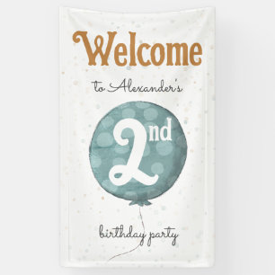 Banderoles Balloon moderne simple 2e anniversaire Bienvenue