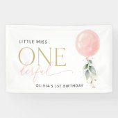 Banderoles Balloon rose, Verdure, accueil pour le premier ann (Horizontal)