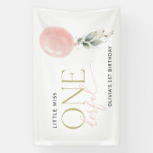 Banderoles Balloon rose, Verdure, accueil pour le premier ann (Verticale)