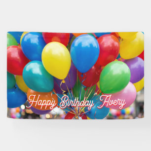 Banderoles Balloons Colorés Personnalisés Joyeux Anniversaire