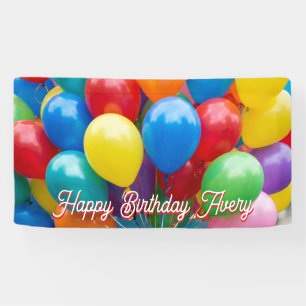 Banderoles Balloons Colorés Personnalisés Joyeux Anniversaire