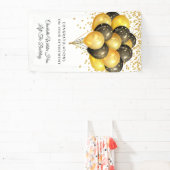 Banderoles Balloons Noir Et Or Moderne Retraite Confetti (Insitu)