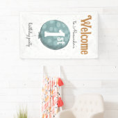 Banderoles Ballotte moderne simple accueil 1er anniversaire (En situation)