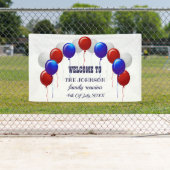 Banderoles Ballotte rouge et bleu Reunion familiale (En situation)