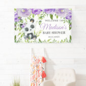 Banderoles Bambou Panda Purple Flore Vert Sur fond (En situation)