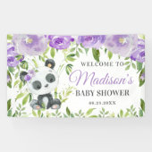 Banderoles Bambou Panda Purple Flore Vert Sur fond (Horizontal)