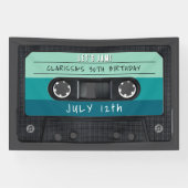 Banderoles Bande Bleue Retro Fête d'anniversaire (Horizontal)